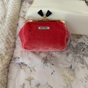 Miu Miu Pink Velvet Cosmetic Bag